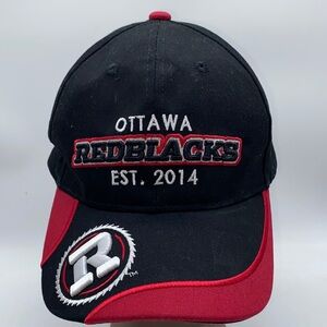 Ottawa Redblacks Adult Black and Red Baseball Cap Hat Sogo CFL